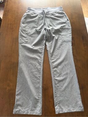 Mandala Gray Equa-Tek Scrub Pants Size Medium Straight Leg Drawstring